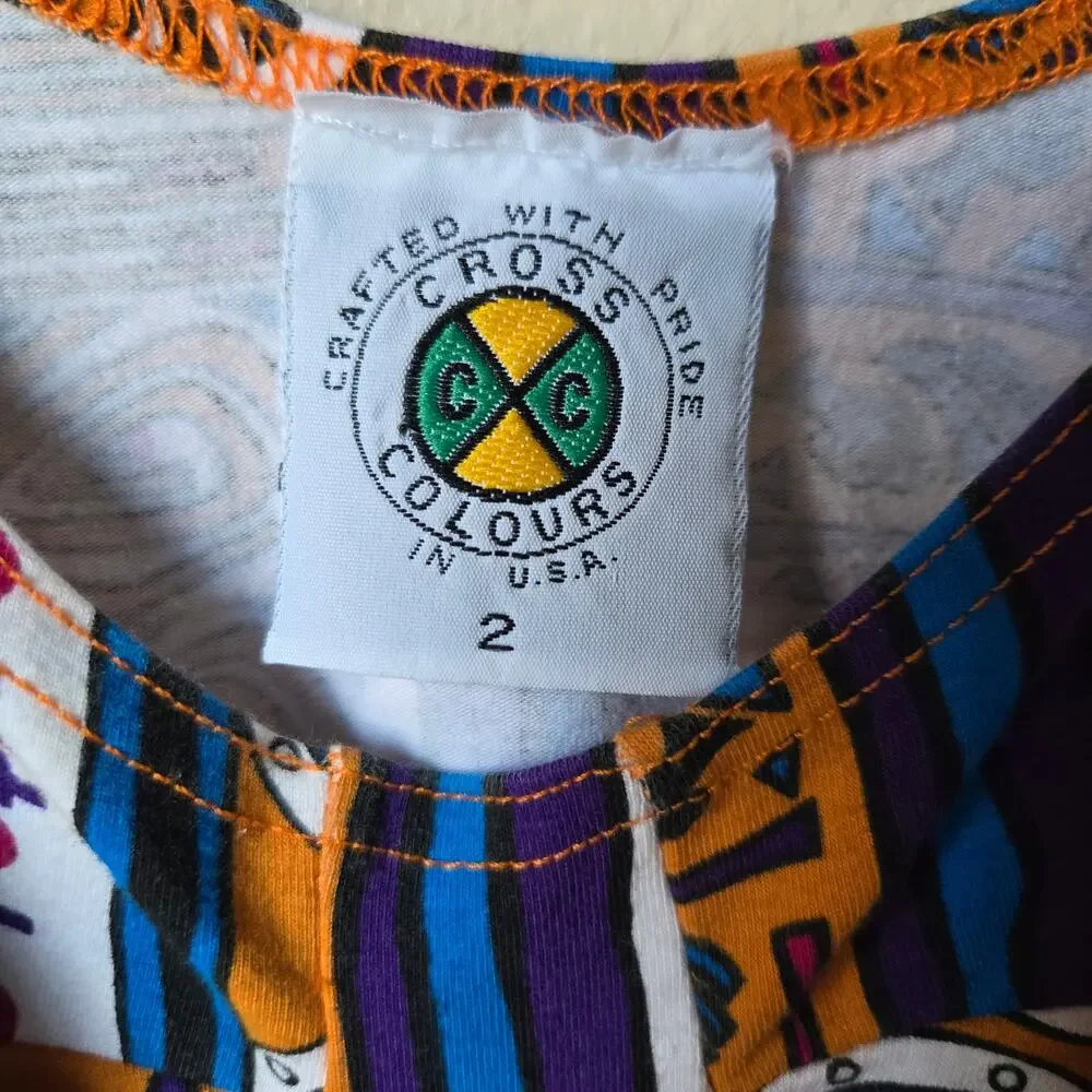 Cross Colours 90's Vintage Printed Twin Set NWOT Size 2 Top 5/6 Bottoms NICE!